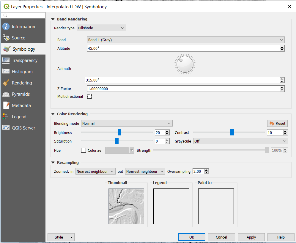 Hillshade Symbology