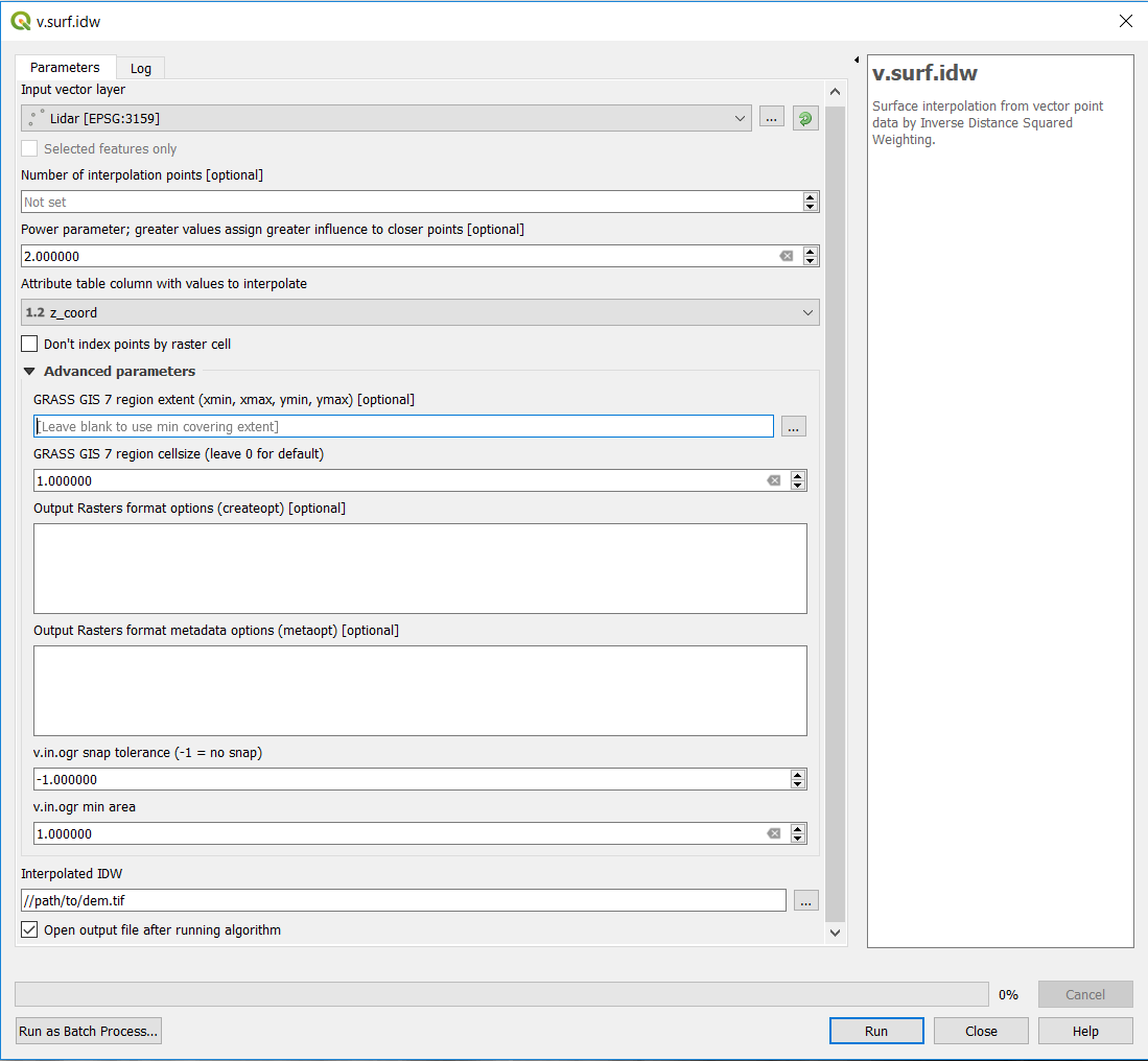 v.surf.idw parameters