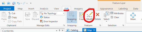 Modify Feature Session - ArcGIS Pro Ribbon