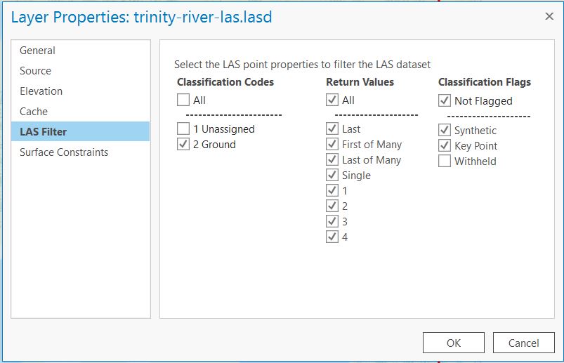 LAS Dataset Properties